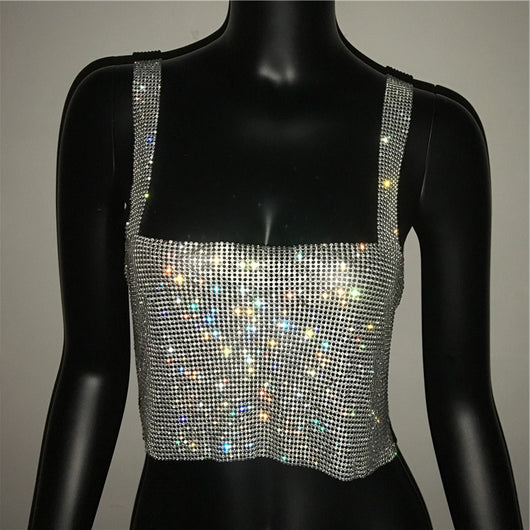 Top Crop Brillante con Diamantes y Lentejuelas para Fiestas - Image 15