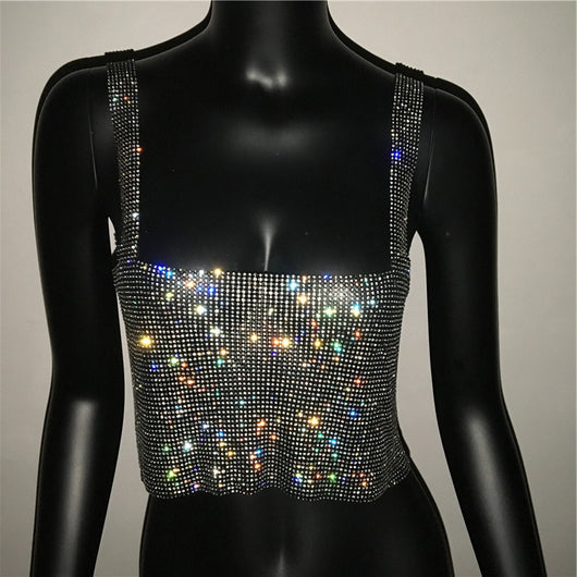 Top Crop Brillante con Diamantes y Lentejuelas para Fiestas - Image 17