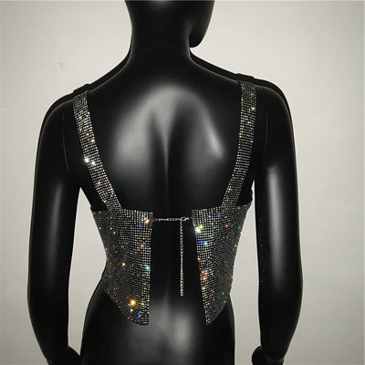 Top Crop Brillante con Diamantes y Lentejuelas para Fiestas - Image 18