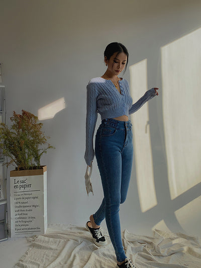 Cardigan Retro de Cintura Alta y Manga Larga - Estilo Europeo y Americano - Image 16