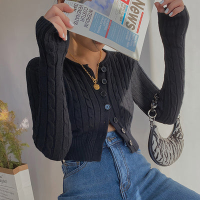 Cardigan Retro de Cintura Alta y Manga Larga - Estilo Europeo y Americano - Image 37