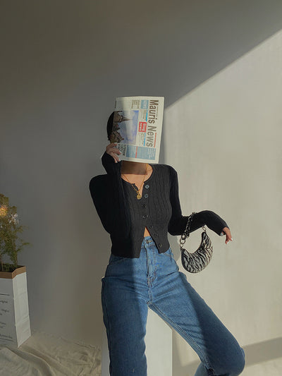 Cardigan Retro de Cintura Alta y Manga Larga - Estilo Europeo y Americano - Image 39