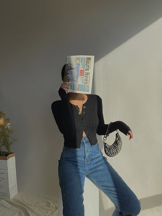 Cardigan Retro de Cintura Alta y Manga Larga - Estilo Europeo y Americano - Image 39