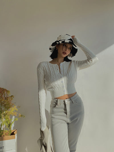 Cardigan Retro de Cintura Alta y Manga Larga - Estilo Europeo y Americano - Image 44