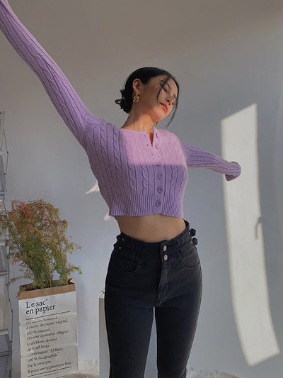 Cardigan Retro de Cintura Alta y Manga Larga - Estilo Europeo y Americano - Image 56