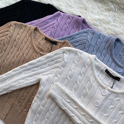 Cardigan Retro de Cintura Alta y Manga Larga - Estilo Europeo y Americano - Image 57
