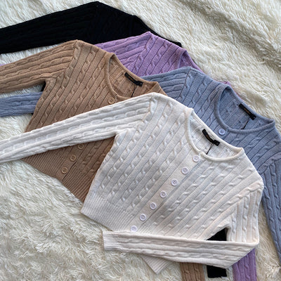 Cardigan Retro de Cintura Alta y Manga Larga - Estilo Europeo y Americano - Image 58