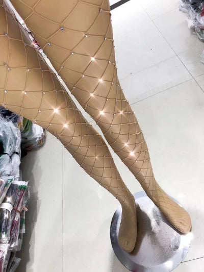 Pantalones Brillantes de Diamante con Calcetines de Malla para Fiesta - Image 12