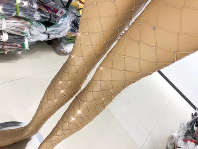 Pantalones Brillantes de Diamante con Calcetines de Malla para Fiesta - Image 13
