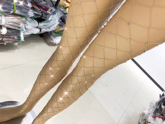 Pantalones Brillantes de Diamante con Calcetines de Malla para Fiesta - Image 13