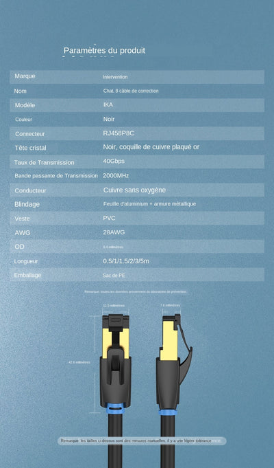 Cable de Red CAT8 10G - Conector de Alta Velocidad para Gaming y Streaming - Image 20