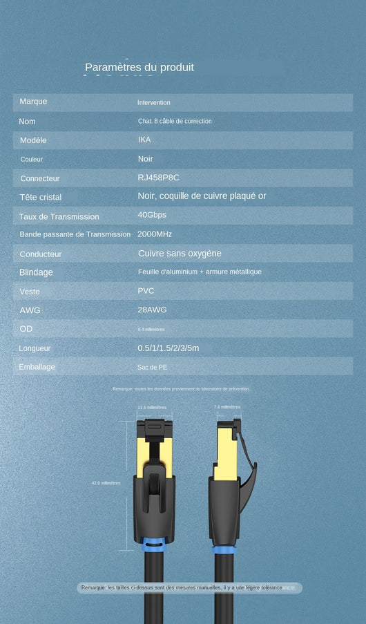 Cable de Red CAT8 10G - Conector de Alta Velocidad para Gaming y Streaming - Image 20