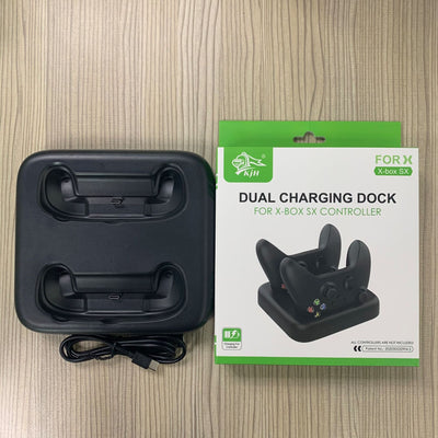 Black dual charging dock for Xbox Series S/X wireless controllers, featuring two dedicated charging slots. - Image 8