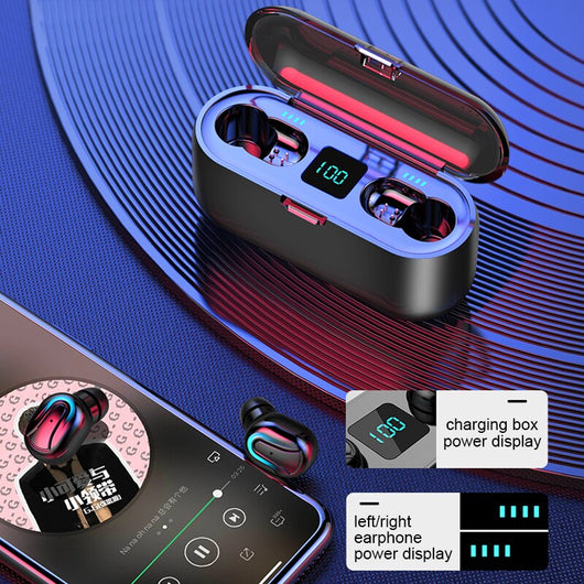 Auriculares Bluetooth 5.0 con LED Binaural Q32-1 - Image 11