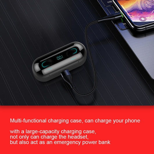 Auriculares Bluetooth 5.0 con LED Binaural Q32-1 - Image 13