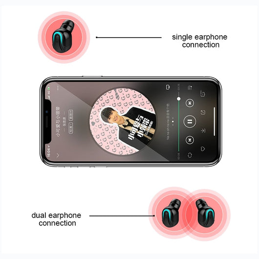 Auriculares Bluetooth 5.0 con LED Binaural Q32-1 - Image 15