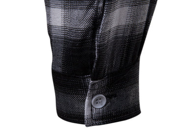 Camisa de Cuadros Coreana Clásica de Manga Larga para Hombre - Image 17