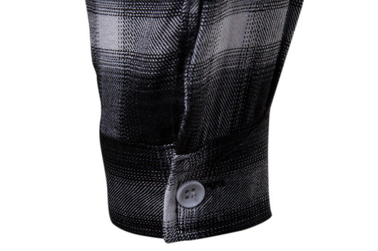 Camisa de Cuadros Coreana Clásica de Manga Larga para Hombre - Image 17