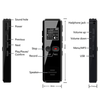 Reproductor MP3 Grabadora de Voz Portátil USB - Image 14