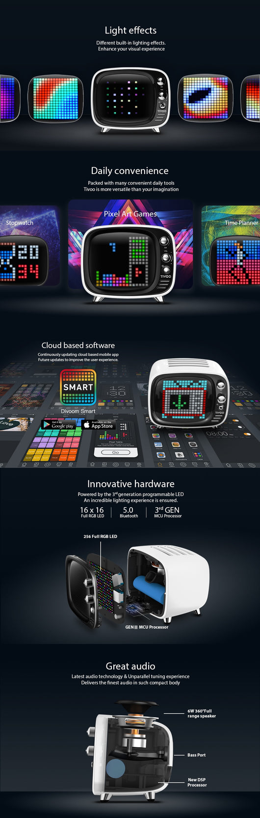 Parlante Bluetooth Inteligente 2 en 1 con Reloj Despertador - Image 18