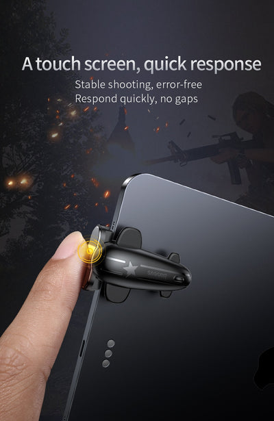 Black Baseus mobile phone game controller with an airplane design and star detail, for enhanced mobile gaming. - Image 9