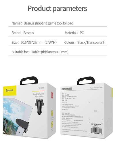 Black Baseus mobile phone game controller with an airplane design and star detail, for enhanced mobile gaming. - Image 19
