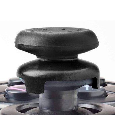 Two black ABS thumb grip extenders for PlayStation 4 controllers, featuring a textured surface for enhanced grip. - Image 12