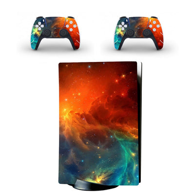 Camouflage full body sticker set for PlayStation 5 optical drive console and two matching DualSense controllers. - Image 7