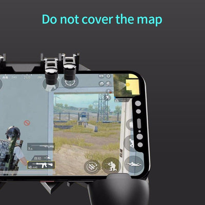 Black AK66 mobile gaming controller with four silver triggers and ergonomic grips for six-finger gameplay. - Image 9