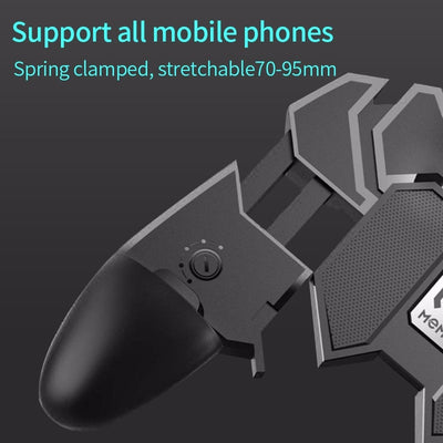 Black AK66 mobile gaming controller with four silver triggers and ergonomic grips for six-finger gameplay. - Image 12
