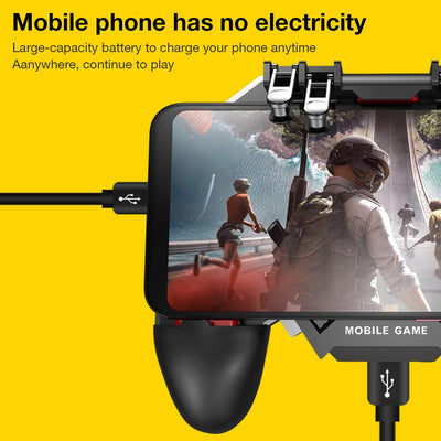 MÉMO AK77 black mobile game controller with integrated cooling fan and four silver trigger buttons. - Image 11