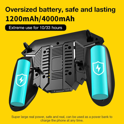 MÉMO AK77 black mobile game controller with integrated cooling fan and four silver trigger buttons. - Image 13