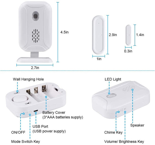 Timbre Inalámbrico con Sensor de Puerta - Alcance 280M - Image 15