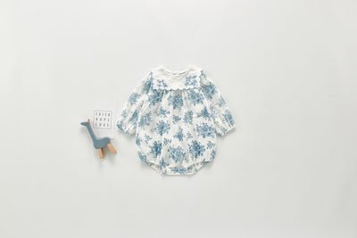 Falda de Algodón con Estampado Azul y Blanco - Image 7