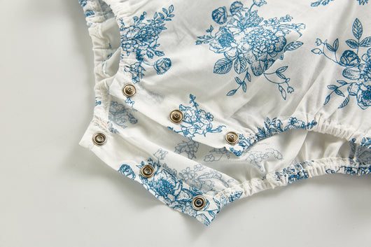 Falda de Algodón con Estampado Azul y Blanco - Image 14