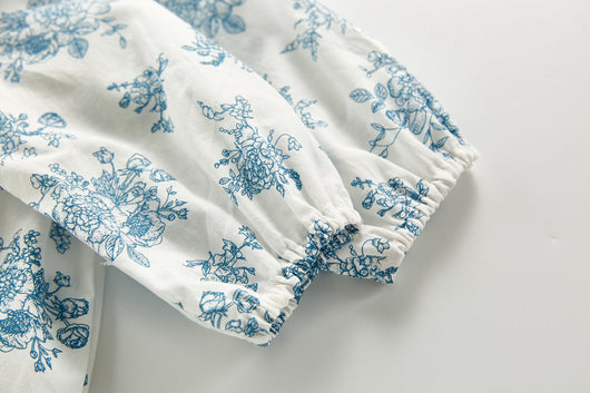 Falda de Algodón con Estampado Azul y Blanco - Image 15