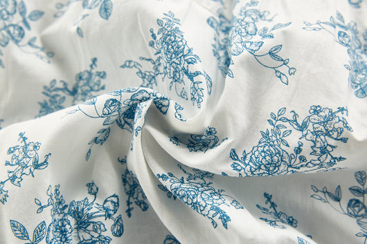 Falda de Algodón con Estampado Azul y Blanco - Image 16