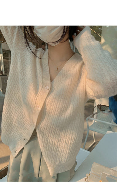 Cardigan Tejido V-Cuello Suave para Mujer - Lana Premium - Image 8