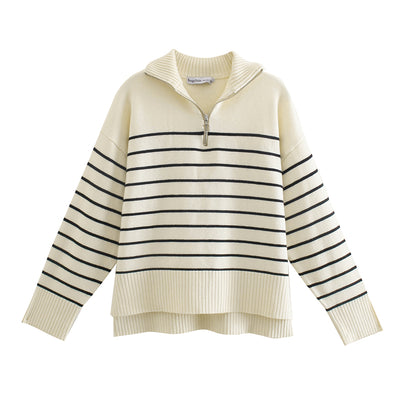 Suéter Cardigan Rayado de Manga Larga para Otoño - Image 10