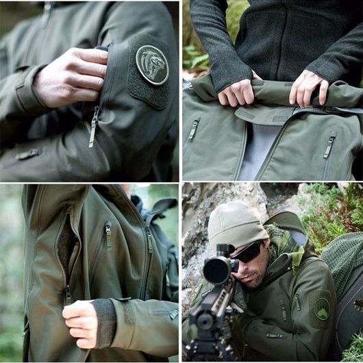 Chaqueta Táctica Soft Shell con Capucha para Hombre - Image 7