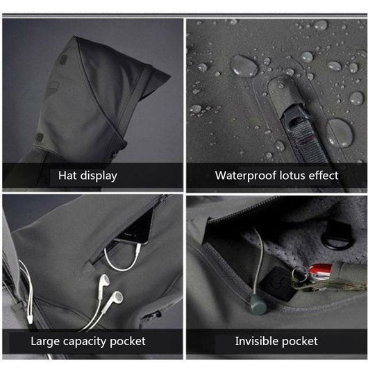 Chaqueta Táctica Soft Shell con Capucha para Hombre - Image 10