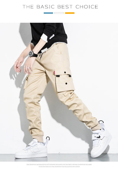 Pantalones Casuales Holgados de Algodón para Hombre, Corte Cropped Moderno - Image 8