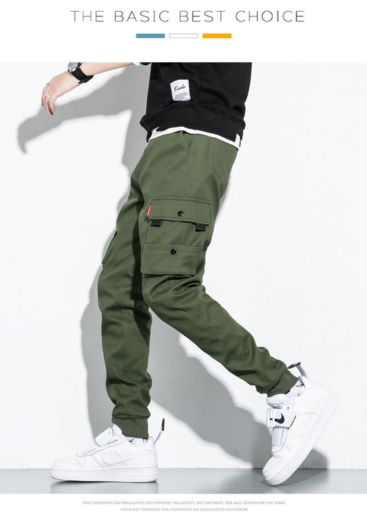Pantalones Casuales Holgados de Algodón para Hombre, Corte Cropped Moderno - Image 10