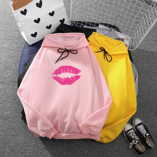 Sudadera con Capucha Preppy Suelta de Color Sólido para Estudiantes - Image 17