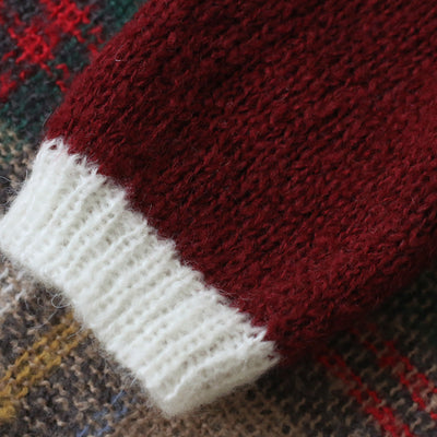 Conjunto Navideño para Recién Nacido: Gorro Mohair y Mameluco Elegante - Image 9