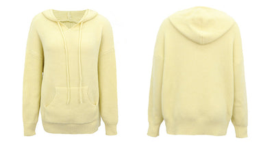 Sudadera Mujer Tejida Color Sólido con Capucha y Bolsillos - Image 15
