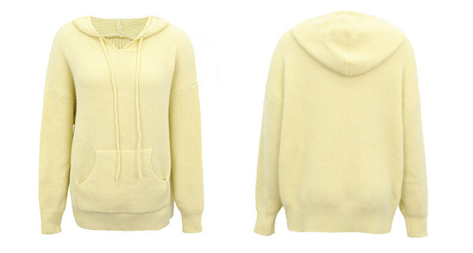 Sudadera Mujer Tejida Color Sólido con Capucha y Bolsillos - Image 15