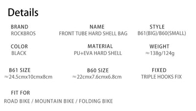 Bolsa Delantera Rígida para Bicicleta - Portatubo Superior - Image 6