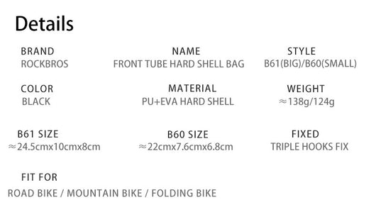 Bolsa Delantera Rígida para Bicicleta - Portatubo Superior - Image 6
