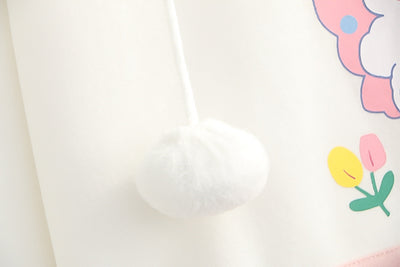 Sudadera con Capucha de Terciopelo para Mujer - Diseño Conejo Cartoon con Pompones - Image 12